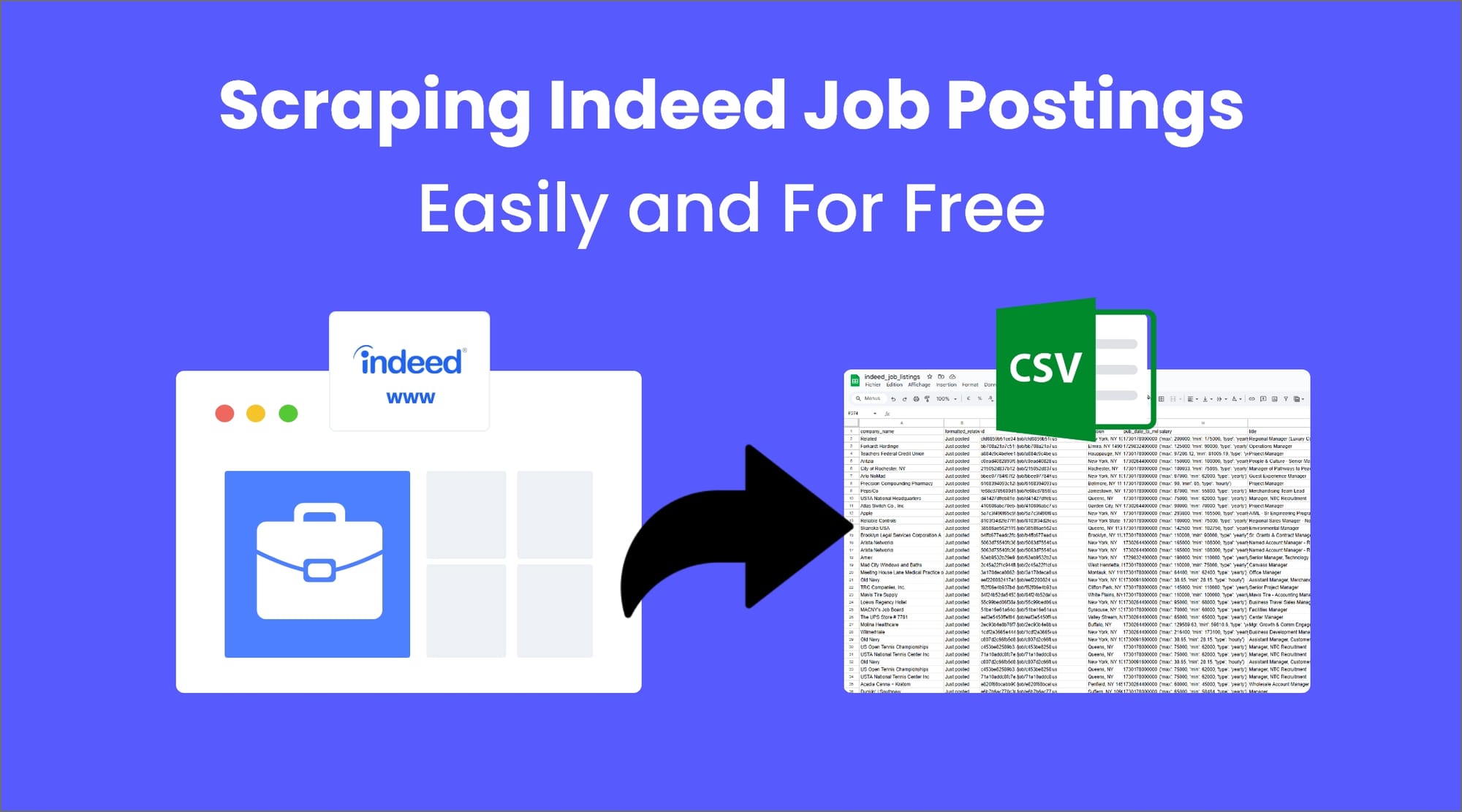 Scraping Indeed: How to Extract Indeed Job Data to a Csv file?